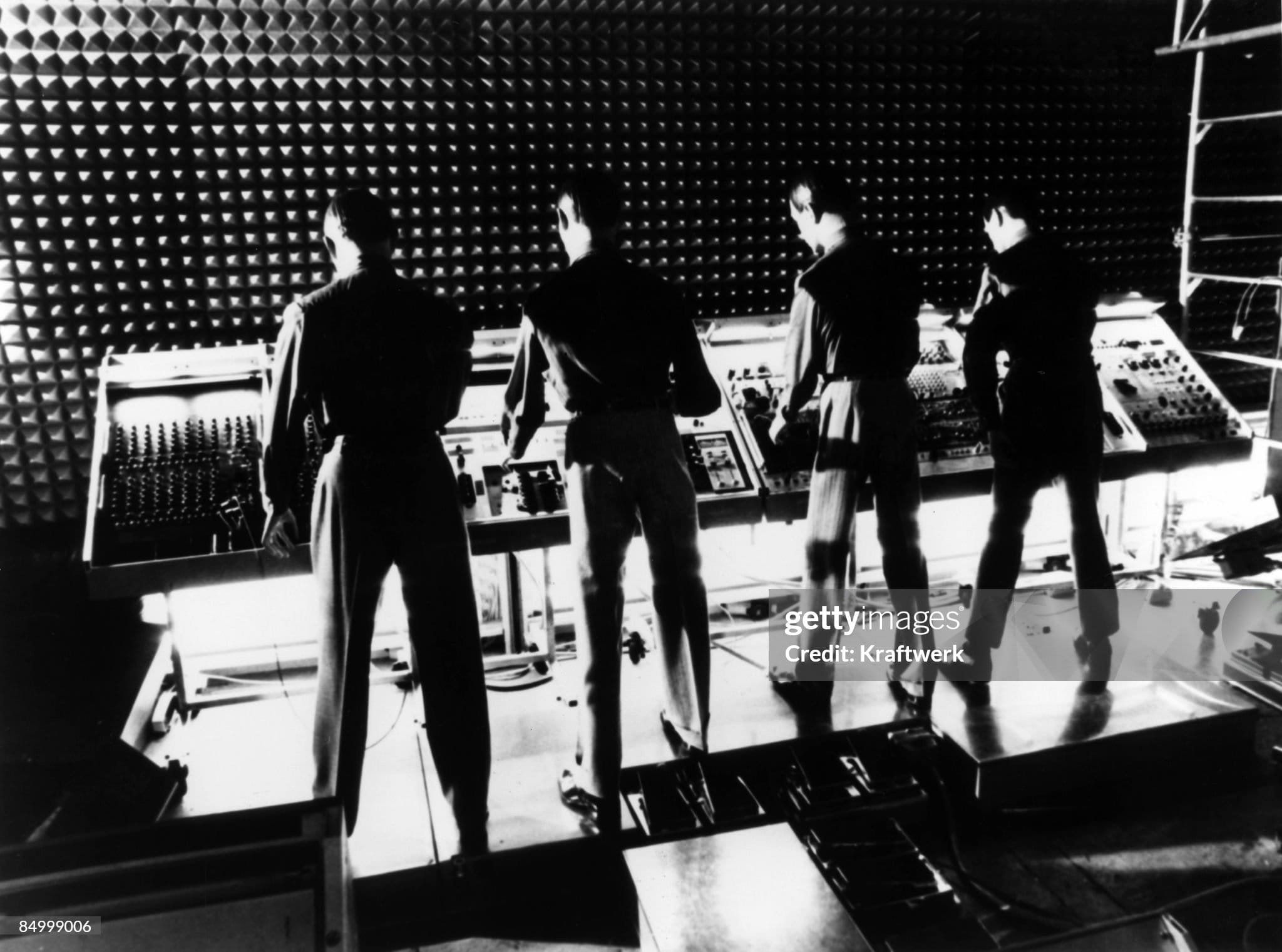 Photo by Stara/Kraftwerk/Getty Images; Photo of KRAFTWERK: Group performing on stage  (Photo by Stara/Kraftwerk/Getty Images)